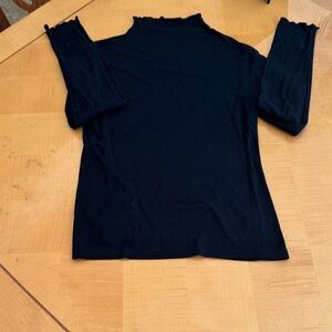 Trendy Black Long Sleeve Turtleneck Top trendy size m